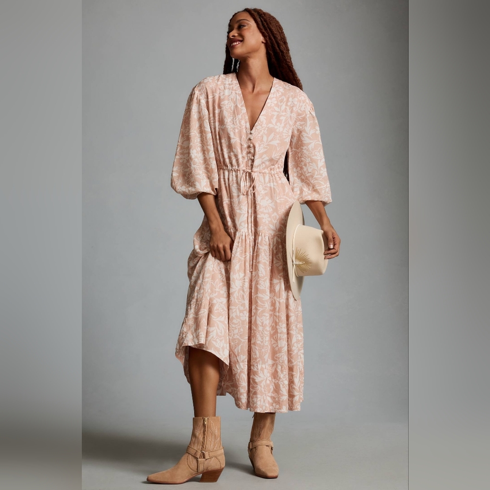 Anthropologie Erin Fetherston Macey V-Neck Maxi Dress
